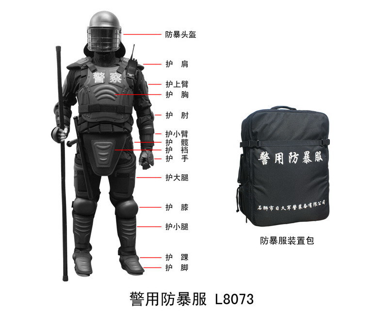 L8073 policía con equipo antidisturbios (americano)