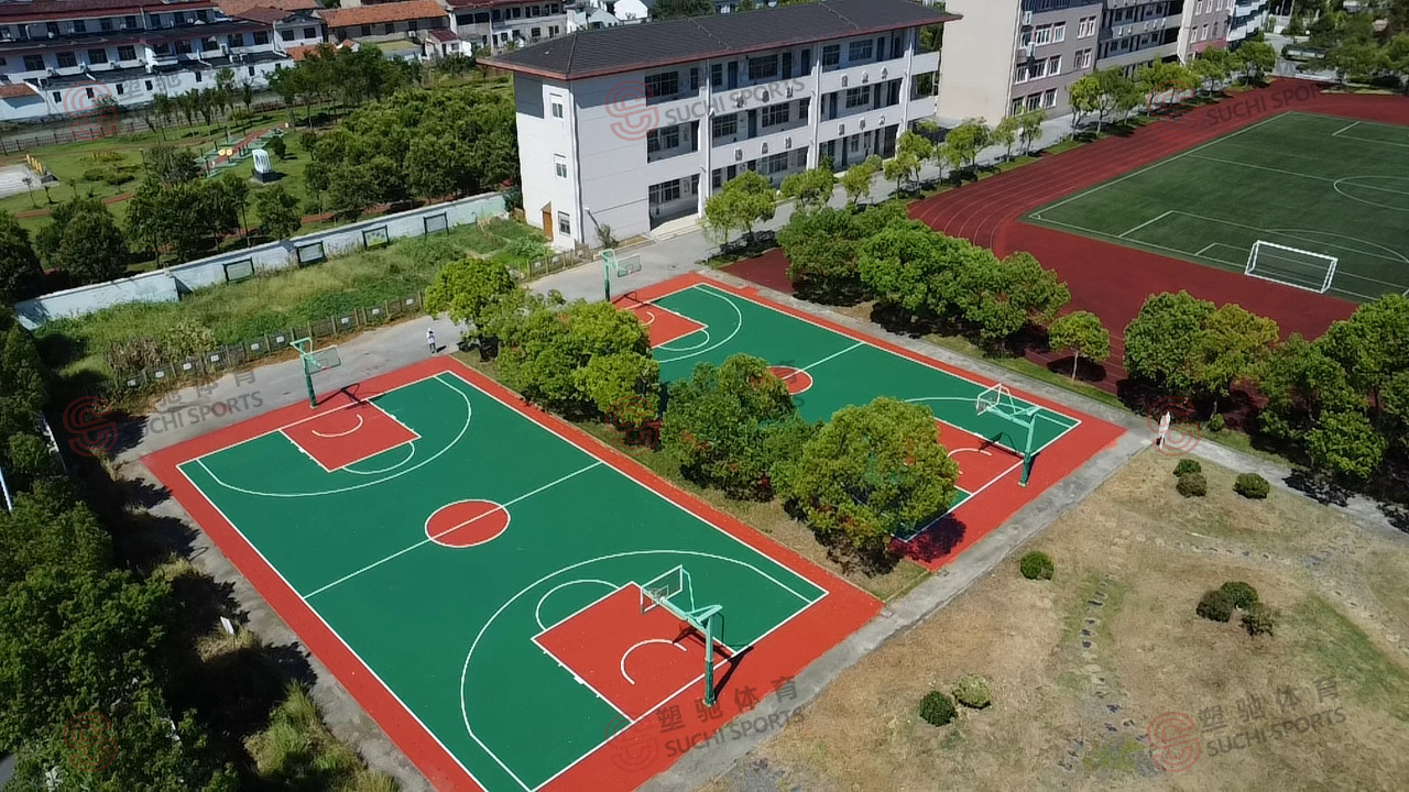 青浦区沈巷中学-硅PU球场
