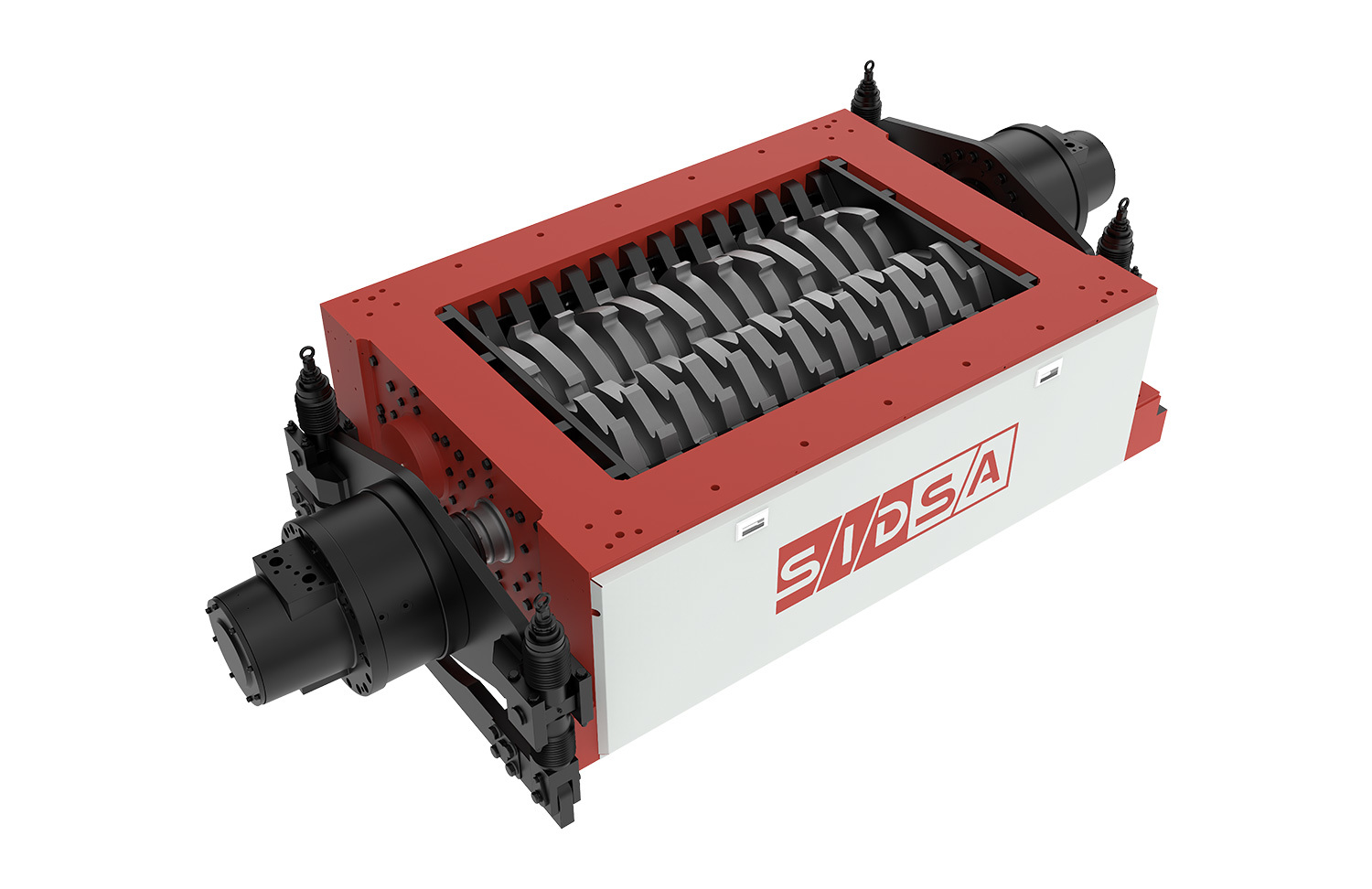 High-torque 2-shaft shredders