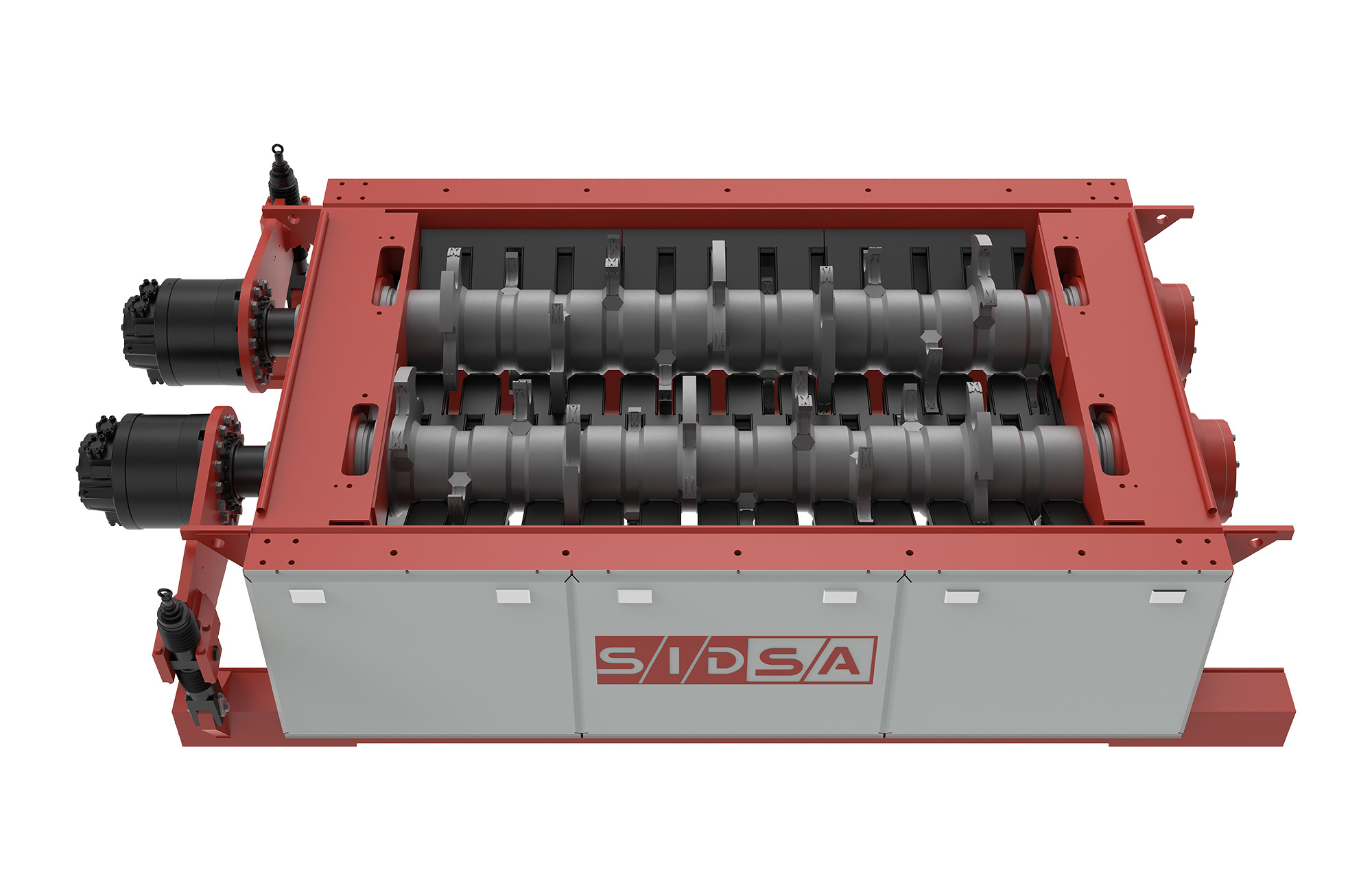 High-torque 2-shaft shredder
