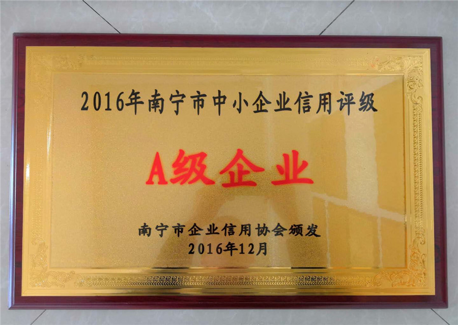 2016年南寧市中小企業(yè)信用評定A級企業(yè)