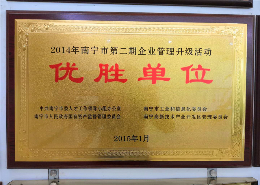 2014年第二期企業(yè)管理升級活動優(yōu)勝單位