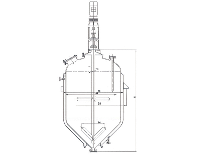 ZF (conical closed) glass lined reactor