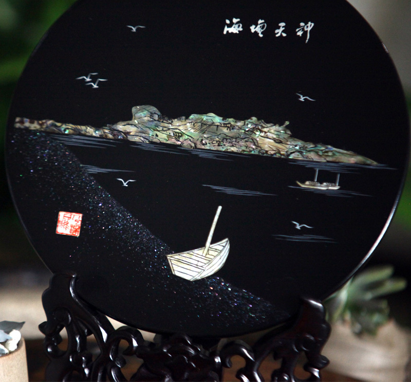 《海壇天神》平磨嵌貝
