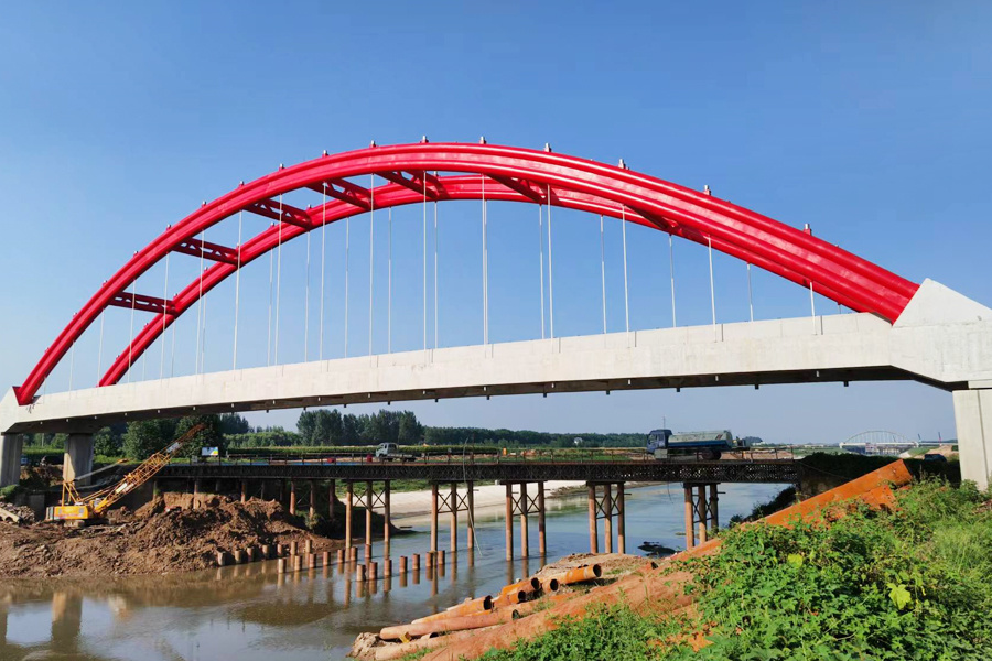 China Railway 25th Bureau Chaizhuang Traffic Bridge 110 m Tie Arch