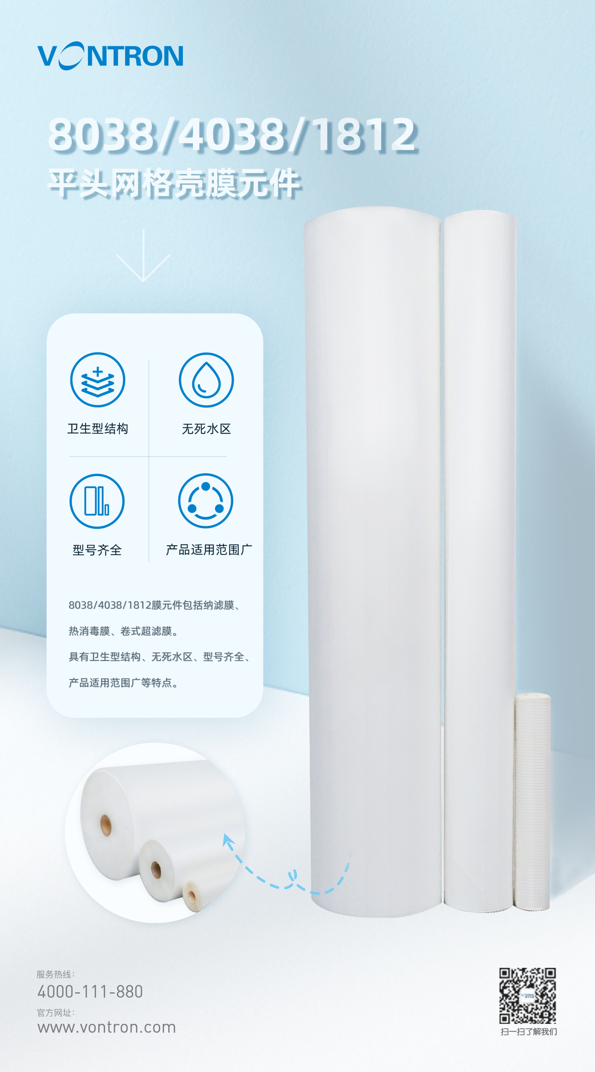 平頭網(wǎng)格殼膜元件 8038/4038/1812