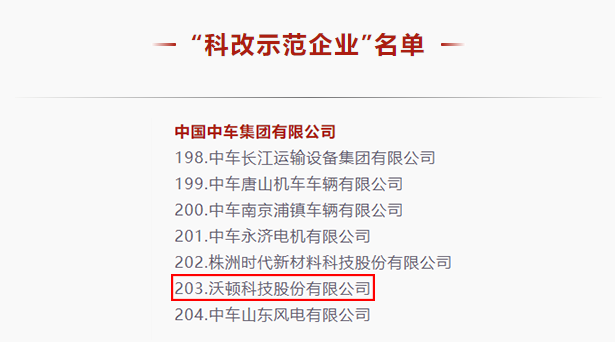 上榜！沃頓科技入選國(guó)務(wù)院國(guó)資委“科改示范企業(yè)名單”！