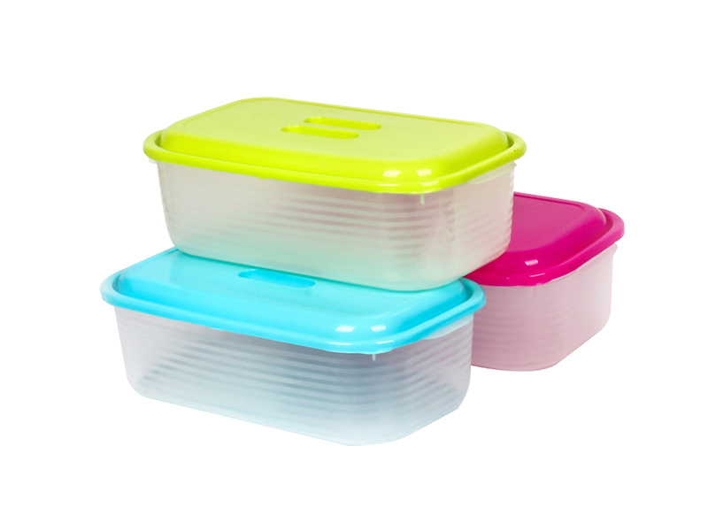 Rectangular plastic transparent storage container 