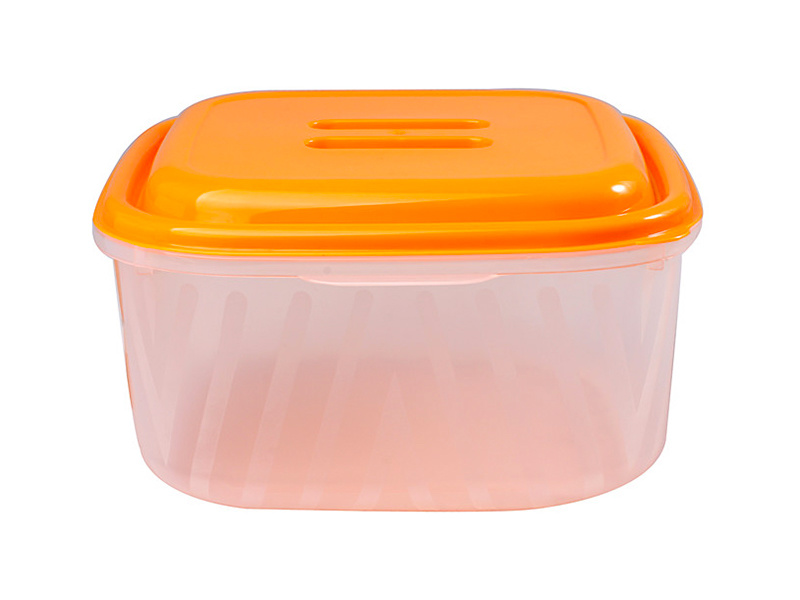 Square reusable plastic storage container