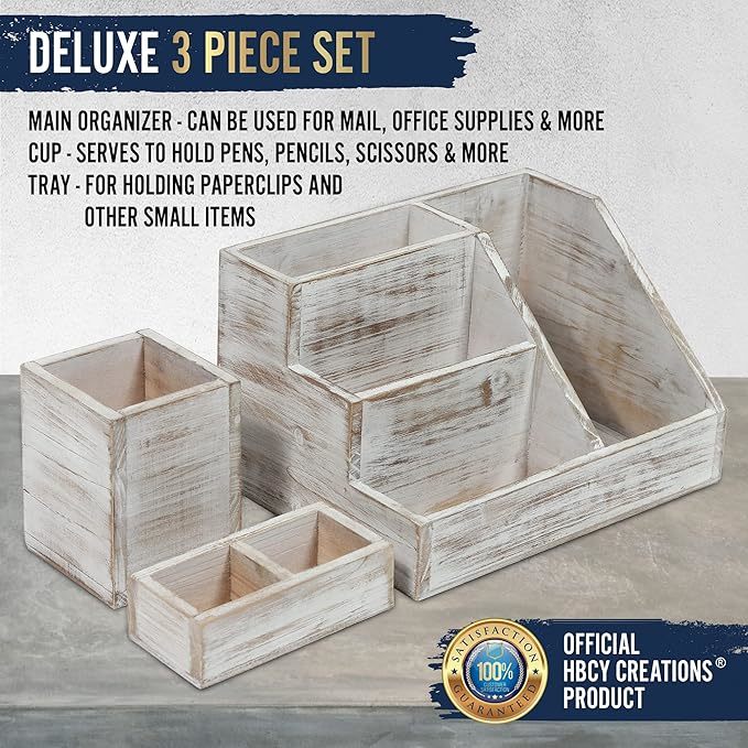 White Desktop Storage Set