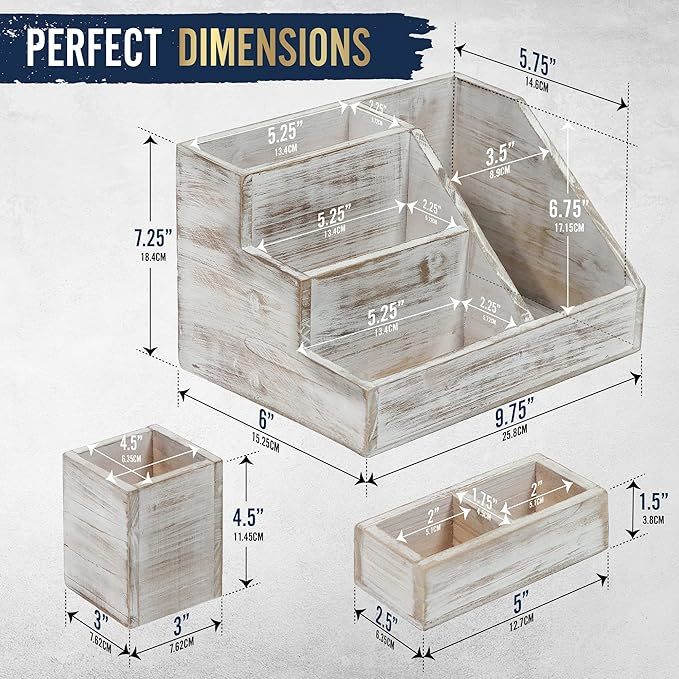 White Desktop Storage Set