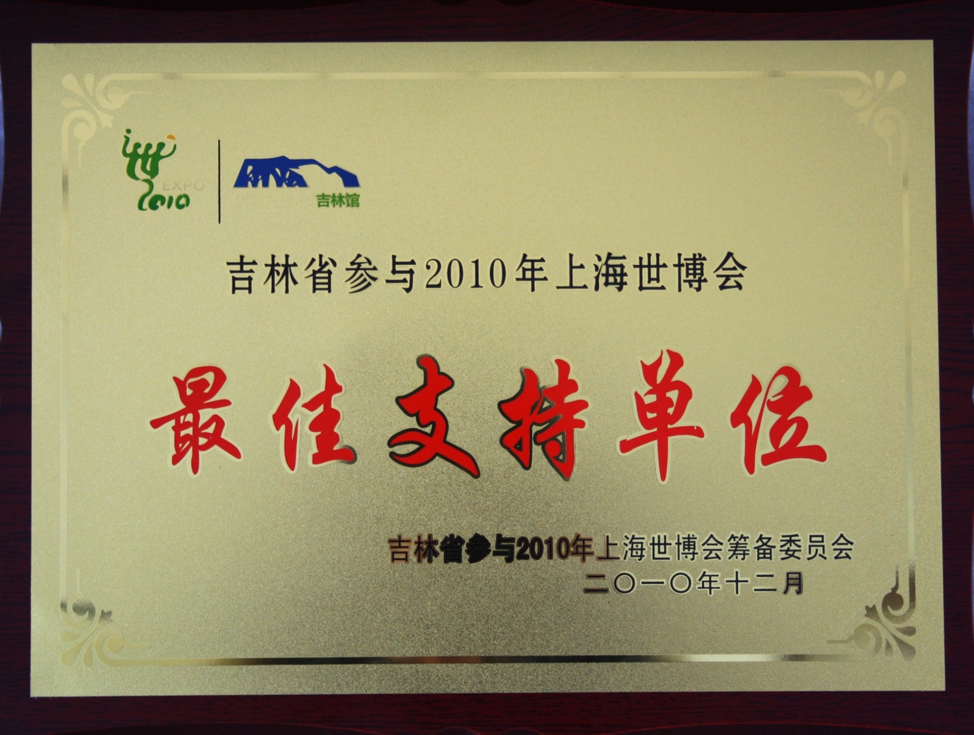 2010年上海世博會最佳支持單位