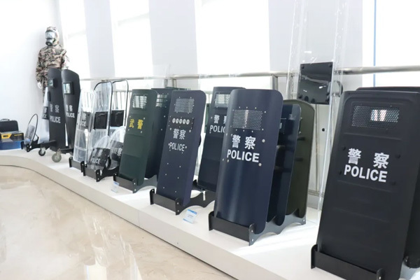 What material is the riot shield often used by the police and can it withstand bullets?