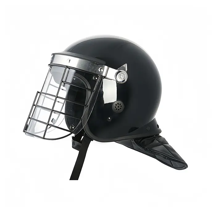 Police anti-riot helmet with metal anti-riot net
