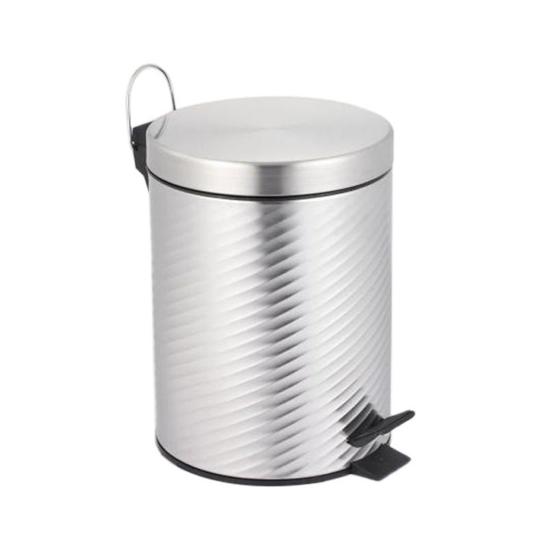 Flat cover pedal trash can