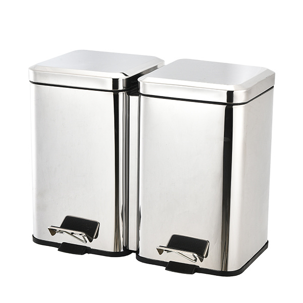Double 6L Recycle Pedal Bin