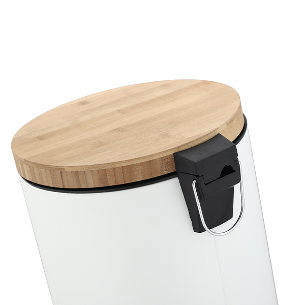 3/5/12/20/30L Bamboo Lid Pedal Bin