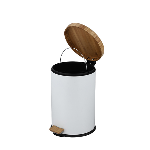 3/5/12/20/30L Bamboo Lid Pedal Bin