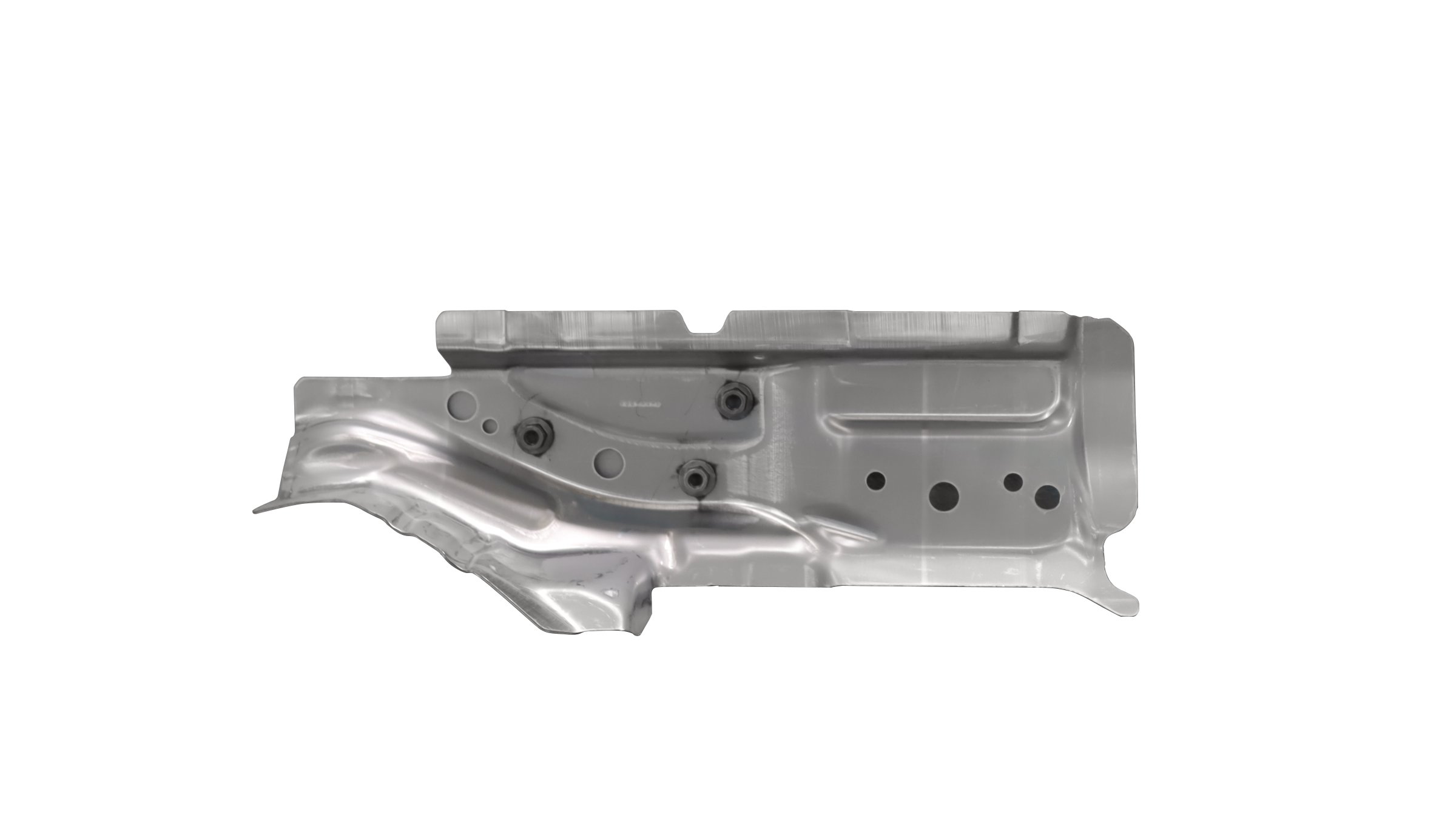 Left rear reinforcement plate of the front subframe Left rear reinforcement plate of the front subframe