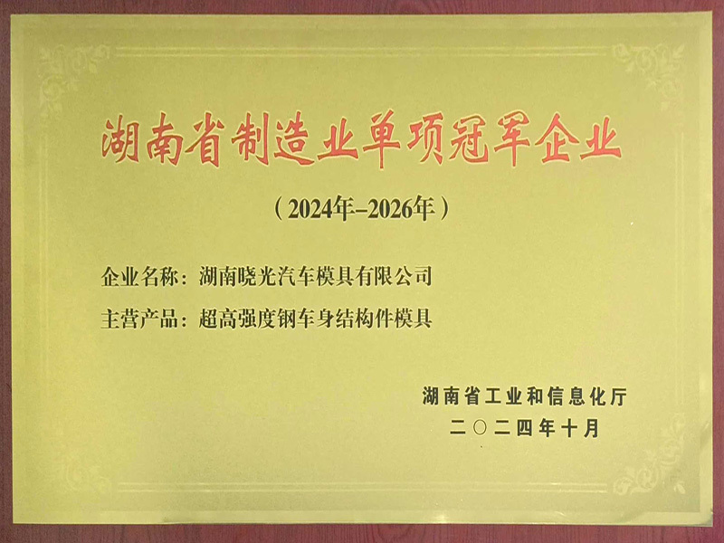 湖南省制造业单项冠军企业