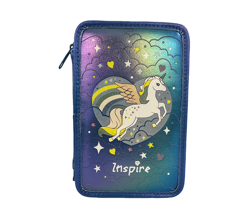 HIGH QUALITY THREE ZIPPER PENCIL CASE