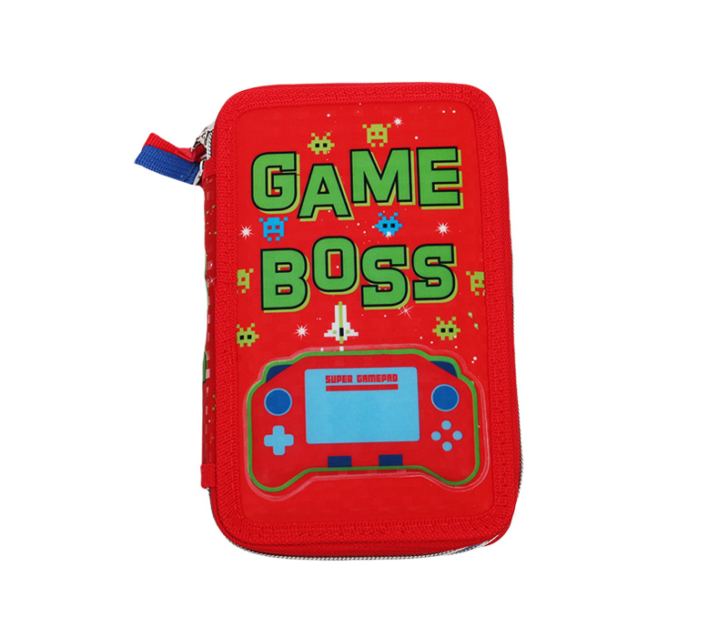 HIGH QUALITY THREE ZIPPER PENCIL CASE