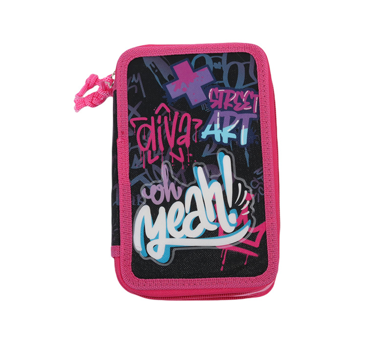 HIGH QUALITY THREE ZIPPER PENCIL CASE