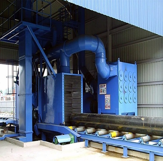 Shot blasting machine for steel sections Shot blasting machine for steel sections