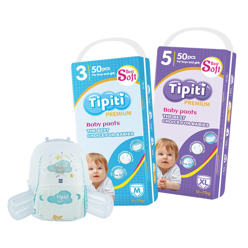 China Supplier Premium Breathable Baby Pull Up Diaper Custom Soft Anti-leak Baby Pants Diaper