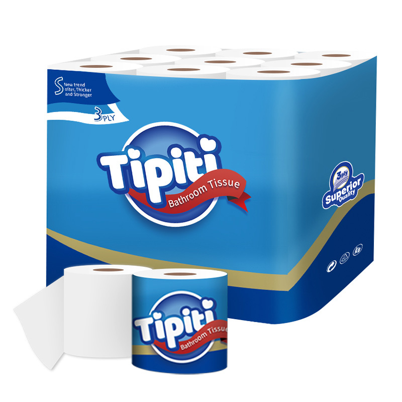 Hotel Bathroom Roll Tissue Paper OEM Custom Non Fluorescent Quality Wood Pulp Toilet Paper