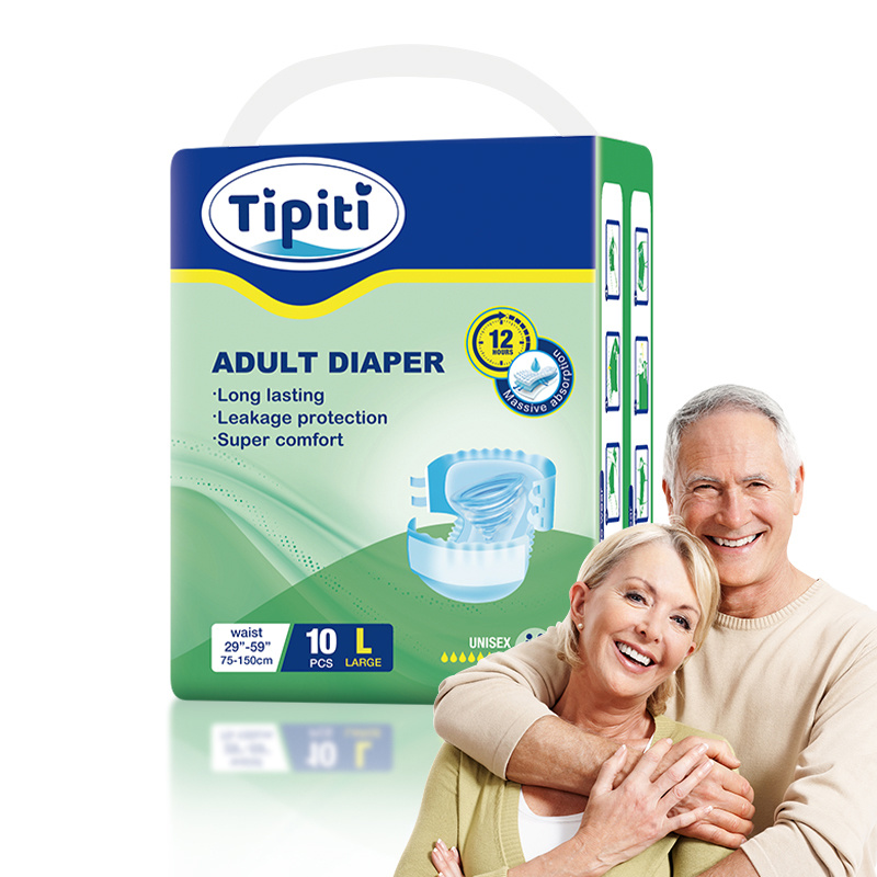 Hospital Quality Adult Diaper PE Film Disposable Ultra Absorbent Senior Adult Nappies From China