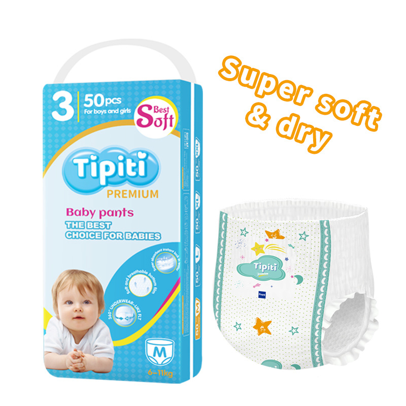 China OEM Supply Wholesale Price Training Pants Diaper Printed Leak Guard Baby Pull Up Diaper