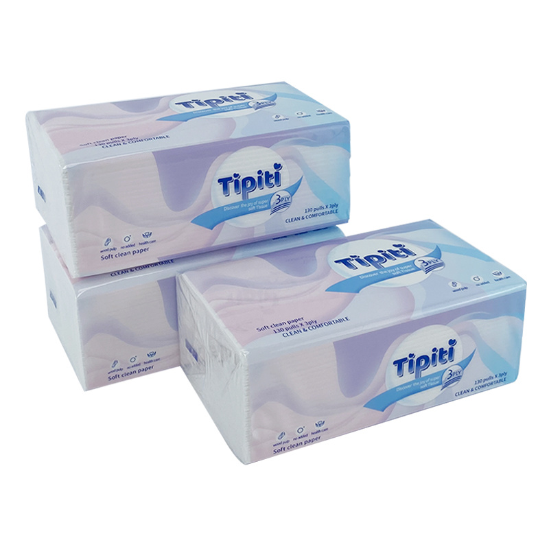 China Supplier Cheap Comfortable Paper Tissue Custom home Usage 3ply Facial Tissue Soft Pack