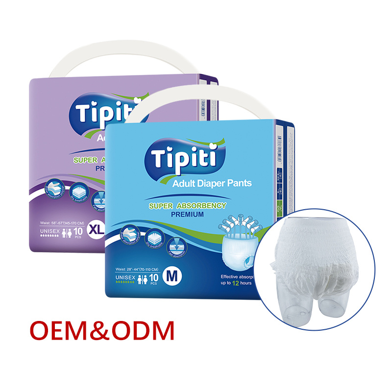 Factory Thick Diaper Adult Pull Up For Old People Custom Cheap Absorbent Adult Pants Diaper