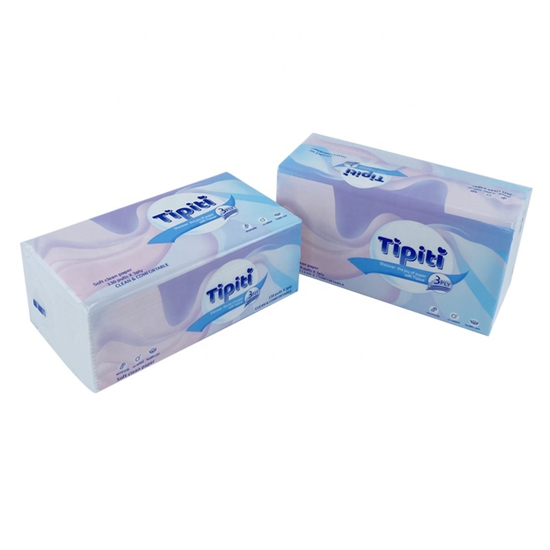 Wholesale Soft Packing Facial Tissue Custom 390 Sheets 2/3/4 Ply White Unbleached Facial Paper Tissue