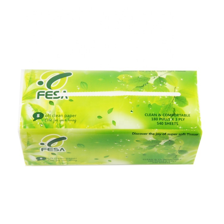 Customized facial tissue soft 100% Pure Wood Pulp Cheap Box Package 2-layer Facial Tissue Paper