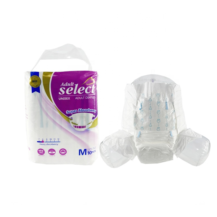 ECO friendly natural soft high absorption super thick disposable adult diapers