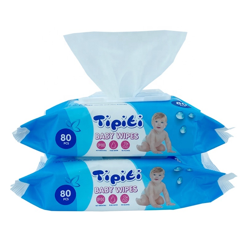 Hot Sell 80pcs Travel Wet Tissue Disposable Cheap Quality Nonwoven Scented Baby Wet Wipes for Child
