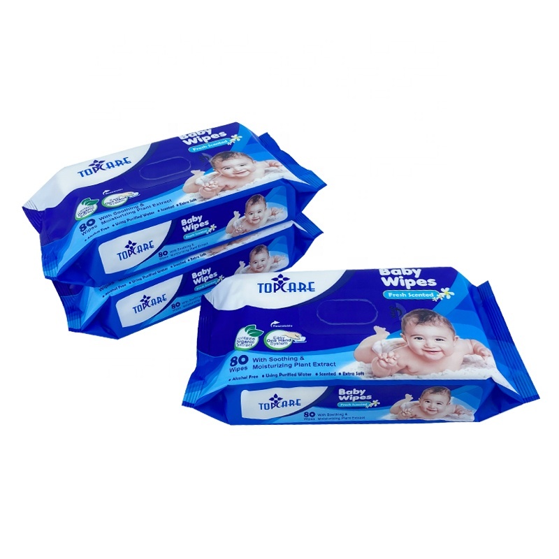 Customized Brand Disposable Baby Wipes Super Soft Nonwoven 80pcs Unscented Baby Wet Wipes