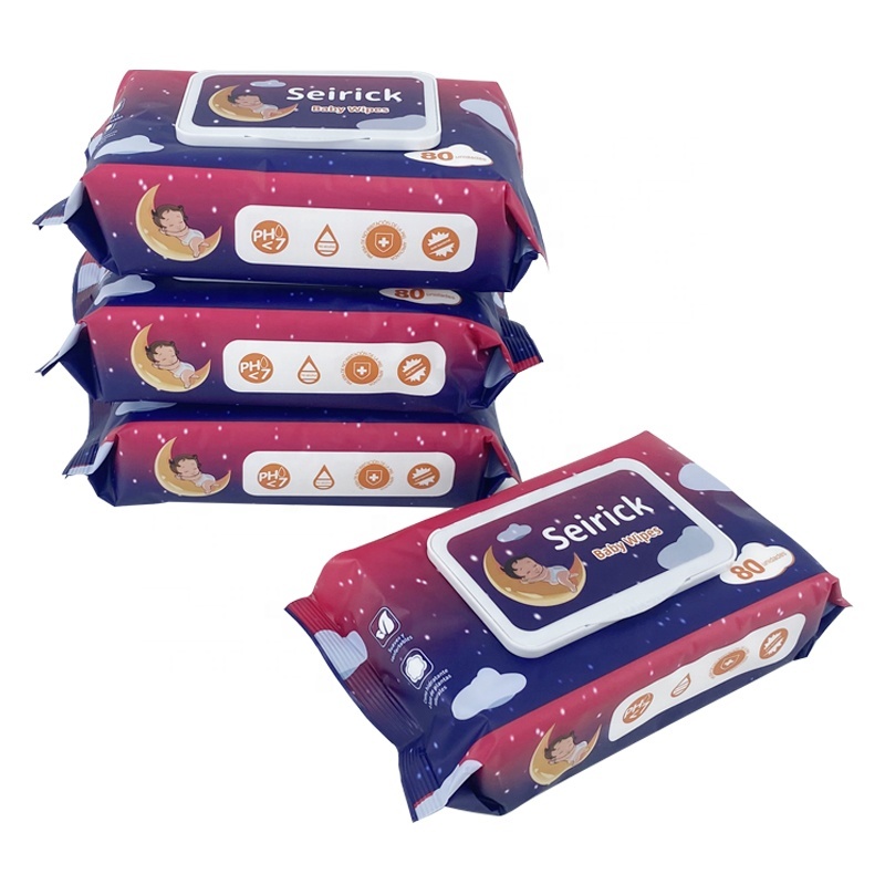 Free Sample Wholesale Wet Wipes Cheap Super Soft Nonwoven Disposable Baby Wipes 80pcs