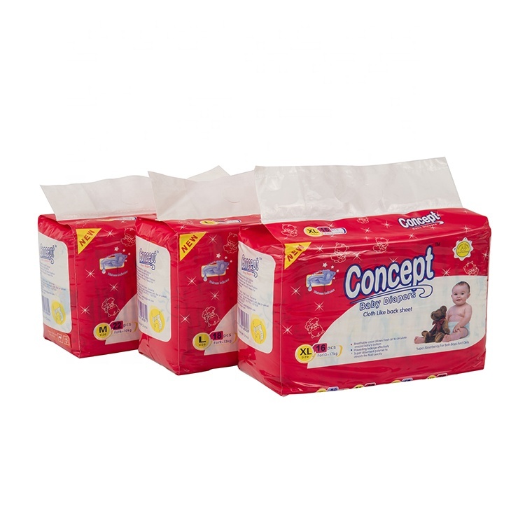 Low Price Packing PE Film New Born Infant Baby Cloth Diaper Nappy