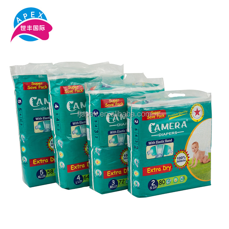 Various size soft breathable cloth like back sheet dry first wholesale baby diapers