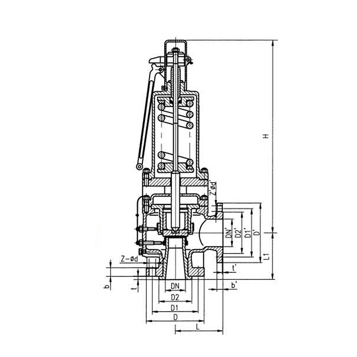 A48SC Type Pound-grade Full Lift Spring Loaded Safety Valve