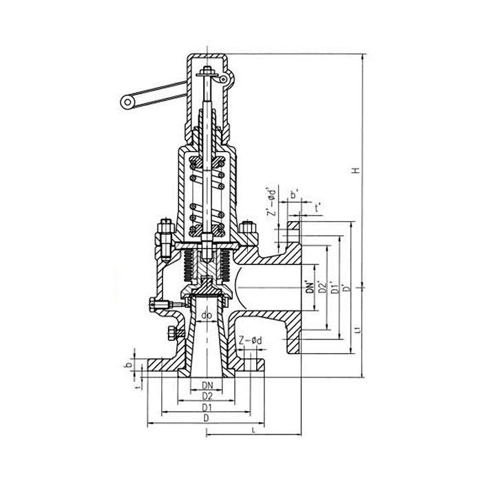 WA44C Type Pound-grade Balance Bellows Spring Loaded Safety Valve
