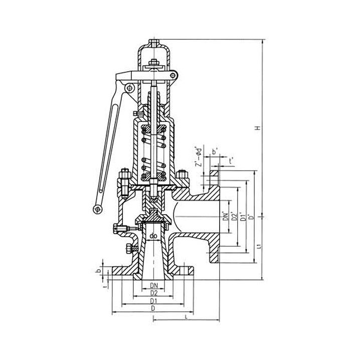 A48C Type Pound-grade Full Lift Spring Loaded Safety Valve