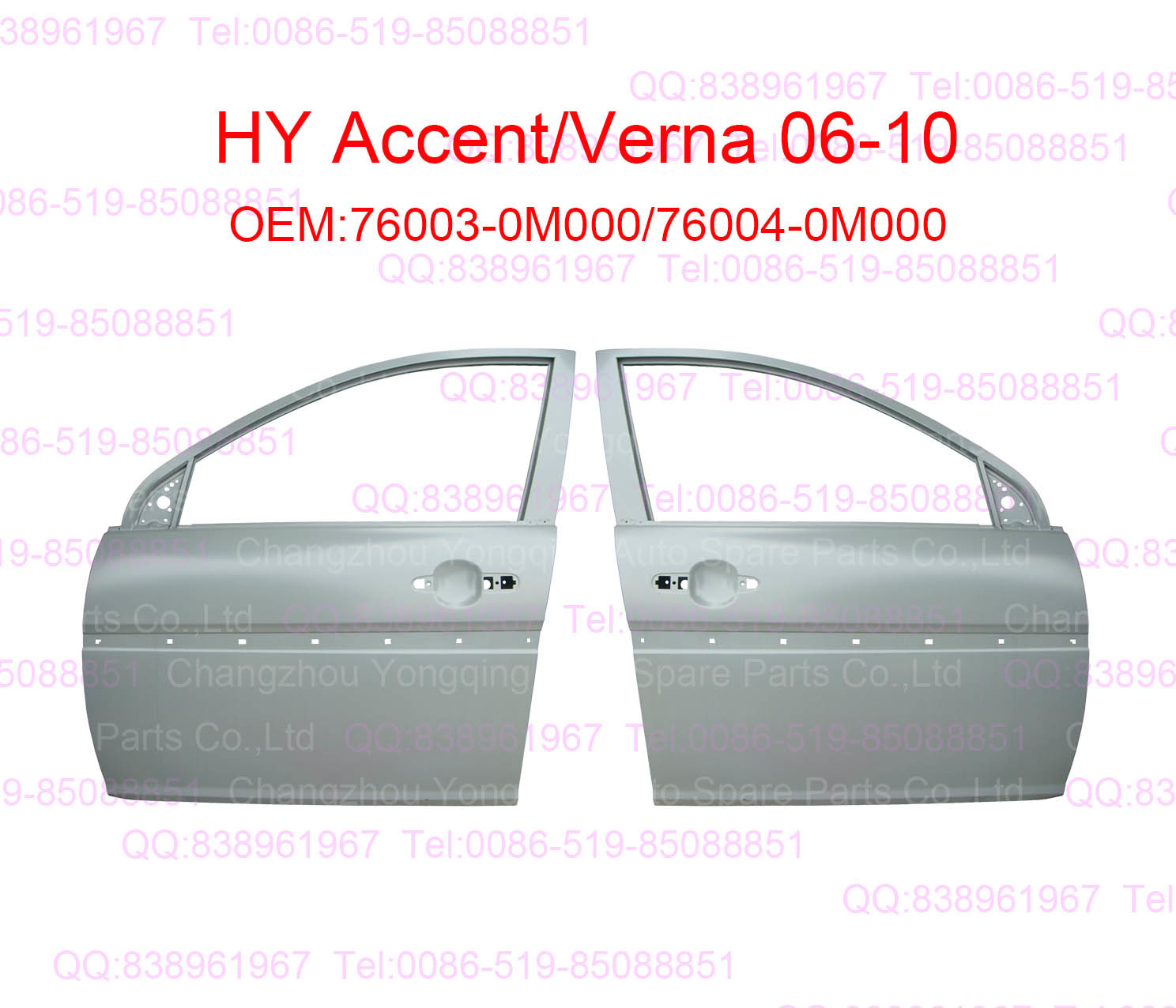 HY Accent 06-10 76003-1M000 76004-1M000 Front Door