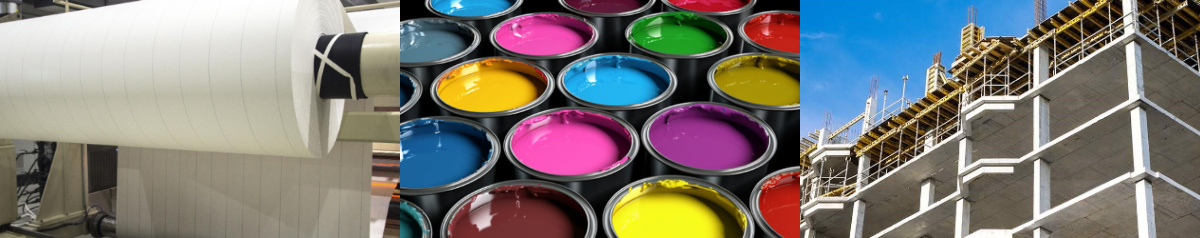 Papermaking, paint, construction