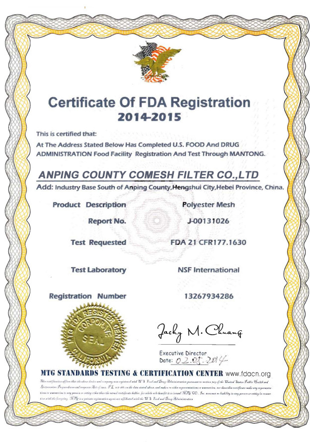 FDA report for Polyester Mesh