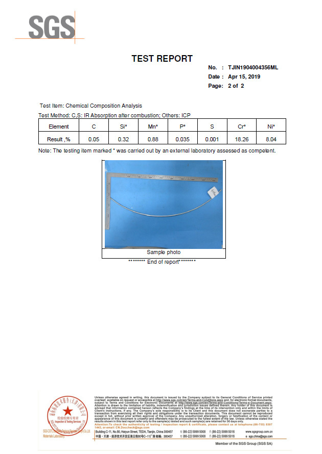 5mm stainless steel wire test report