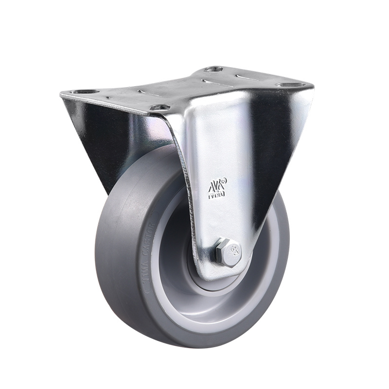 Rueda industrial VIMA Gray de 3.5 a 5 pulgadas con rodamiento de bolas de TPR y PP